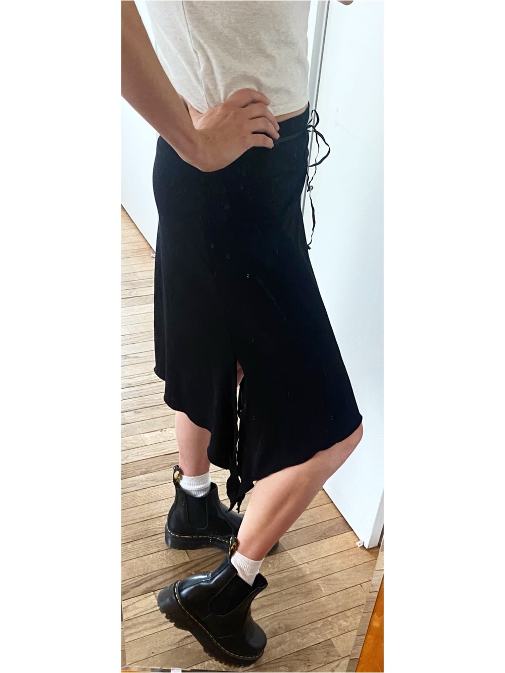 Vintage Y2K My Michelle Whimsigoth Asymmetrical Handkerchief Hem Midi Skirt L